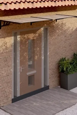 Acquista Ora Tettoia per Porta Nera 239x90 cm in Policarbonato 153700