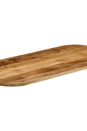 A Buon Prezzo Piano Tavolo 120x50x2,5 cm Ovale Legno Massello Grezzo di Mango 370108