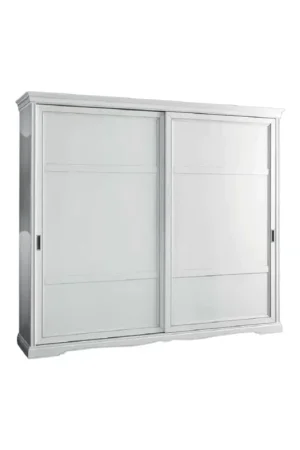 Armadio 2 porte scorrevoli moderno in legno frassino bianco 284x65x248 - Mobili 2G Super Prezzo