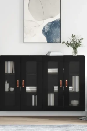 A Buon Prezzo Armadietti a Parete 2 pz Neri in Legno Multistrato 3197914