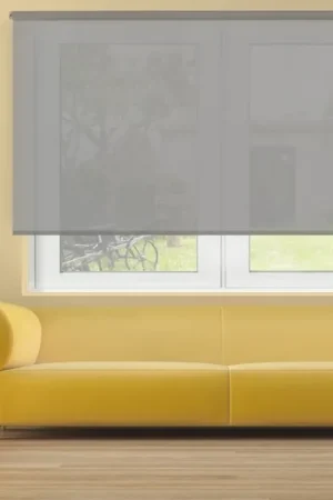 Affare VIEWTEX Tenda a rullo traslucida Cotone (Cotone riciclato) Grigio 165 X 250cm - Made in Europe - 5 anni di garanzia