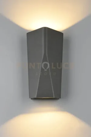 TAY APPLIQUE LEDCHIP 9W 1160lm, 3000K OSRAM DA ESTERNO FUSIONE DI ALLUMINIO COLORE ANTRACITE BI-EMISSIONE H. 20CM IP65 Soddisfatti O Rimborsati