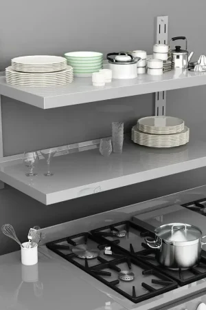 A Buon Prezzo Mensola a Sospensione a 2 Livelli in Acciaio Inox 100x30 cm 51047