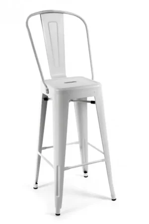 2x Sgabello alto industrial urban bianco cm 42 x 42 x 76 h Nuova Collezione