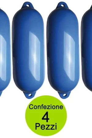 Bestseller Multipack 4 pezzi parabordi colore blu due fori d'attacco per barca dimensioni mm 180x600