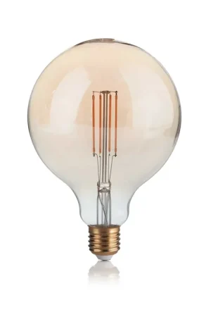 10 Lampadine Led Globo Grande D125 E27 4 Watt 2200 K Dimm 300 Lm Vintage Ambra Promozione Esclusiva