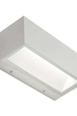 Subito Disponibile Applique Da Esterno Grande Biemissione Box Alluminio Bianco 20W Led 3000K