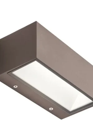 Applique Da Esterno Grande Biemissione Box Alluminio Caffè 20W Led 3000K Offerta