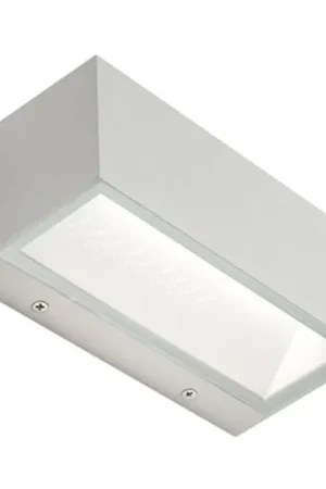 Applique Da Esterno Grande Biemissione Box Alluminio Bianco 20W Led 4000K Di Tendenza