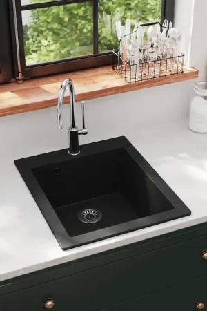 Acquista Ora Lavandino Cucina Granito Nero solo Lavello ad Incasso 141672