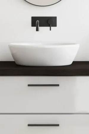 A Buon Prezzo Piano Bagno Marrone Scuro 80x60x(2-6)cm Legno Massello Trattato 3156220