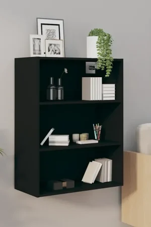 Armadietto Pensile a Parete Nero 69,5x32,5x90 cm 812313 Bestseller