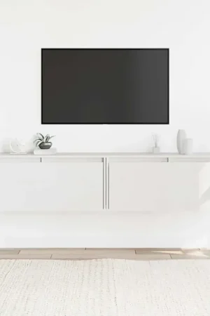 Pensili 2 pz Bianchi 80x30x35 cm in Legno Massello di Pino 813458 A Buon Prezzo